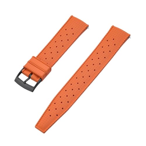 Bracelet de montre caoutchouc FKM 22mm à dégagement rapide et extrémité plate