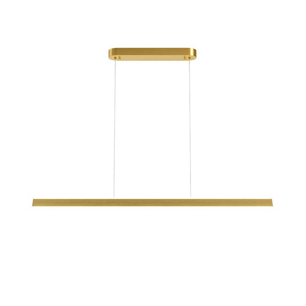 KXEcoLife Minimalist Linear Chandelier Ceiling Light LED Dimmable Pendant Lamp, Long Strip Kitchen Island Lighting Fixture, Dining Table Office Chandeliers with Remote Control