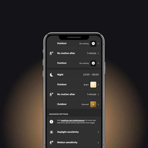 Philips Hue Zewnętrzny czujnik ruchu, inteligentne sterowanie oświetleniem, szeroki kąt widzenia, automatyczne działanie, łatwy montaż