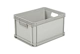keeeper Heavy Duty Plastic Stacking Industrial Euro Storage Containers Boxes Crates! 5 Sizes -BIG Load Capacity Food Grade 10 Year Guarantee! (4, 20 Litre - L400 x W300 x H220mm)