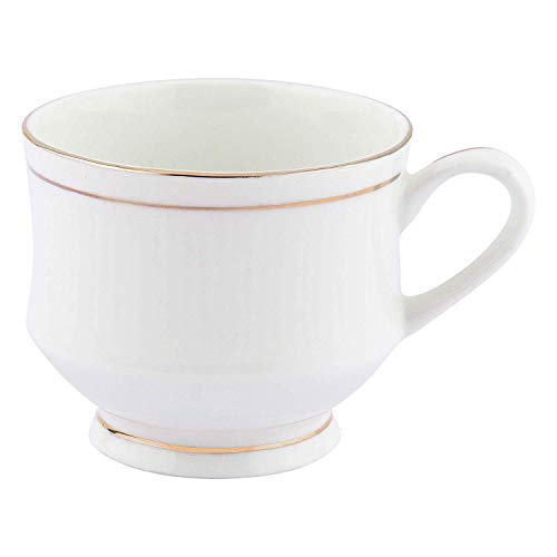 Image of SkyKey Fine Ceramic Bone China Gold Line Mona Tea Coffee Cup - 6 Pcs, 160 ML, White