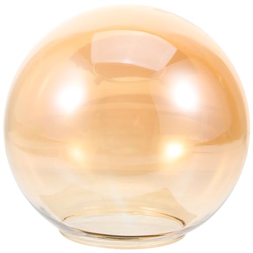 OSALADI 70mm Opening Hole Lighting Fixture Replacement Glass Globe Shade Amber Glass Lamp Shade Globe Lamp for Chandelier Pendant Light, 13cm