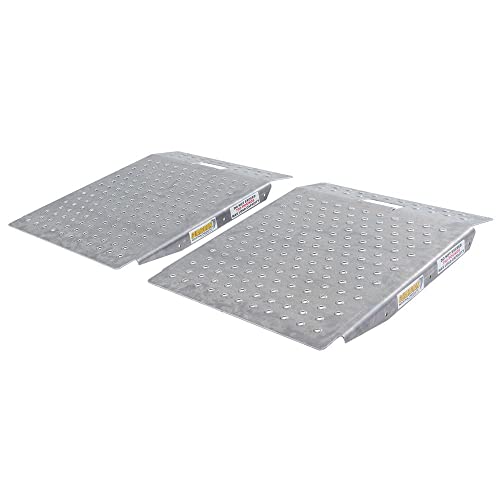Guardian Aluminum Shed Storage Ramps - Lawnmower ATV Golf Cart Landscaping, 1,500 lb. Capacity with Punch Plate Traction 29" x 24" - 2 Pack