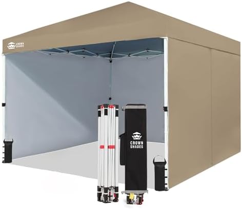CROWN SHADES 10X10 Comercial Instant Canopy Pop Up Tent with Cent...
