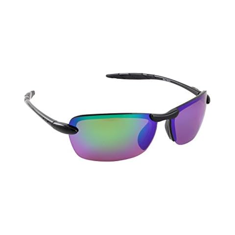 Sea Striker Sea Hawk Polarized Sunglasses, Black Frame, Green Mirror Lens Cover