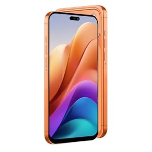 McMgc 4G Smartphone Unlocked, 4GB+32GB Expandable to 256GB, 6.6" HD Display, 5000mAh Battery, Android 12, Dual Camera, 4G Dual SIM, Face ID/GPS/OTG (Orange)