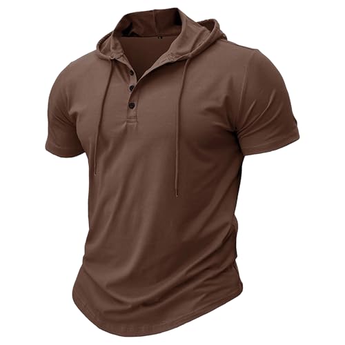 Pull à capuche manches courtes homme boutonnable au style casual chic