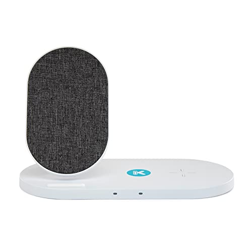Kratos Power Dual Pad 10W Fast Wireless Charger With Fabric Stand #TOP1