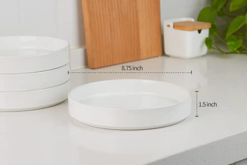 Famiware Nebula Pasta Bowls For 4, 8.75" Salad Bowl Sets, Large Wide Bowls For Serving Dinner, White #TOP2