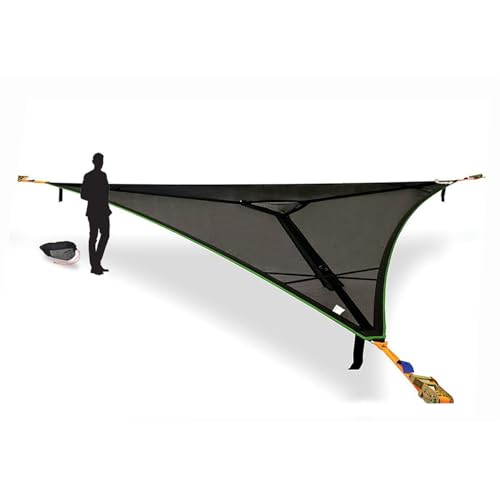 Tentsile Trillium Giant Hammock, The Original Tree Tent Company, 6 Adult Capacity, Anti-Roll, Central Hatch, Ratches and Straps Included, Designed in The UK (6 Person, Black Mesh)