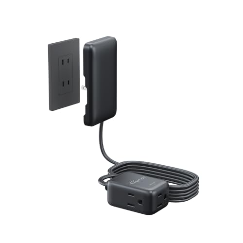 10FT Two Prong Extension Cord & 3 Outlets, 2 Prong to 3 Prong Outlet Adapter - image 1