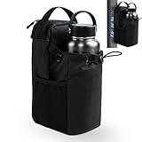 Magnetic Gym Bag for Men for Men and Women,Water Bottle Carrier Holder with Shoulder Strap,Gym Magnetic Bag 4 Built-in Upgraded Magnets Gym Accessories Pouch Gym Gift for Hiking Travel Camping Black