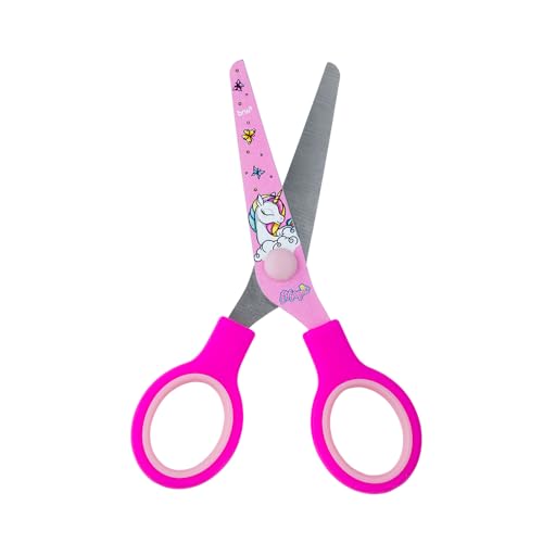 BRW Tesoura Escolar Aco 13cm Magic Unicornio Rosa