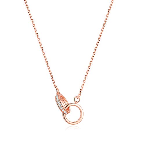 Collier argent 925 anti-allergie double cercle pour peaux sensibles