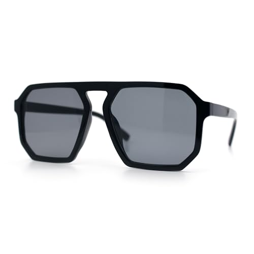 Image of SA106 Mens Octagon Geometric Plastic Racer Mob Pilots Sunglasses