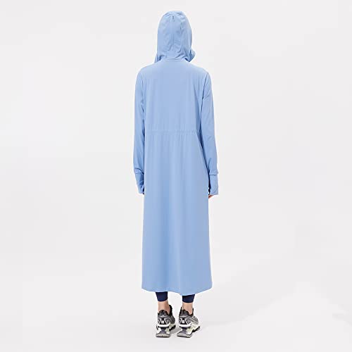 OHRAIN Long Sleeve Sun Skin Coat for Women UPF 50+ UV Protection Long Hoodide Full Zip Cooling Trench Outdoor Hiking SLC3M3843