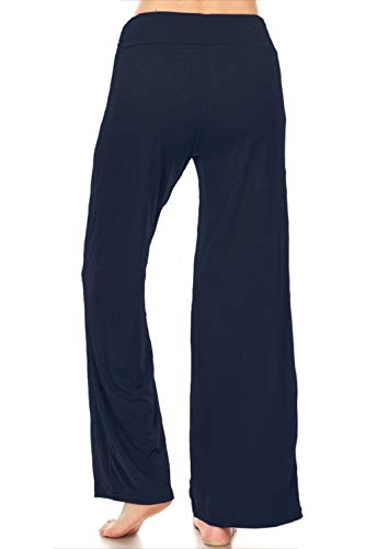 Women's Casual Comfy Long Pajama Lounge Pants(No Pockets)-Pj10-Navy-M #TOP2