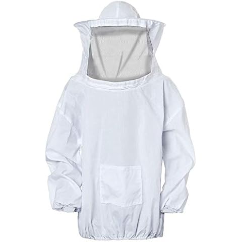 FEIGO Bee Suit, Professional Beekeeping Suit, Beekeeper, Bee Keeping Suit, Jacket, Pull Over, Beekeeping Veil Smock Beekeeper Suit Coat Jacket Equipment with Hat for Men & Women Cover