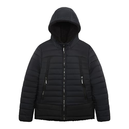 Image of LONDON FOG Boys' Reversible Puffer-to-sherpa Fleece Heavyweight Jacket