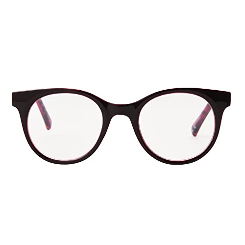 Betsey Johnson Women's Sparkle & Shimmer Reading Glasses Round Blue Light, Pink, 48 mm + 02