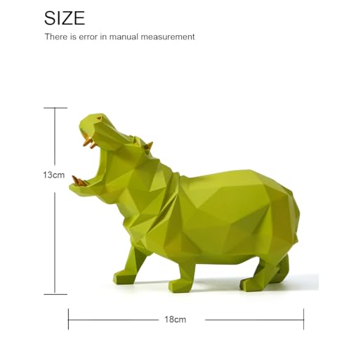 HAUCOZE HAUCOZE Nilpferd Arts Skulptur Modern Figuren Statue Tier Geschenk Dekor Polyresin Grün 18cm - Zusatzansicht 10 | Skulpturen