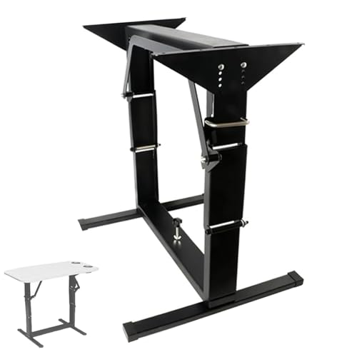 Adjustable RV Dinette Table & Folding Desk - Portable Black Table for Truck Campers & Travel Trailers - Versatile Lifting Bar for Easy Setup