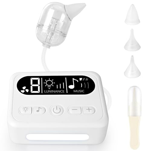 Aspirateur nasal électrique pour bébé – 9 niveaux d’aspiration, rechargeable, avec musique et lumière, facile à nettoyer, portable 
