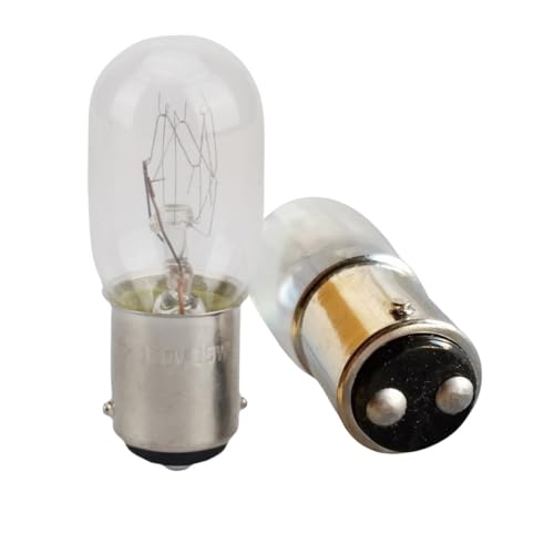 Piumeif (2 PCS) Push in Type Clear Light Bulbs fits for Kenmore Singer Janome Other Old Style Sewing Machine Bulb 15W 120V