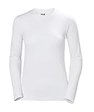 Helly Hansen Mujer Camiseta Térmica HH Tech Crew Manga Larga, L, Blanco