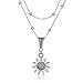 Fdesigner Sunflower Choker Necklace Silver Layered Satellite Chain Collar Pendant Jewelry Boho Decorative Accessories Jewelry for Women