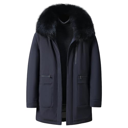Veste chaude matelassée à capuche hommes manteau long d'hiver thermique