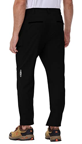 Mofiz Men's Hiking Cargo Pants Lightweight Travel Outdoor Pants For Men Fishing Camping Pants With Multi Pockets Black L #TOP2