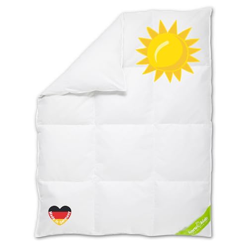 Koru Kids® Piumone Lettino Bambino - Piumino Lettino Bimbo 100x135 cm Estivo, Anallergico. 100% Piume Canadesi 200gr. Piumino Lettino Fatto In Germania Certificato Oeko-Tex 100