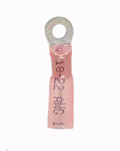22-18 AWG Heat Shrink - Crimp & Seal #8 Stud Ring Terminal (100/Pkg.)
