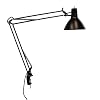 Luxo LS1ABK LS 23W CFL Task Light, 45 Powder-Coated Arm with External Springs, Edge Clamp, Black