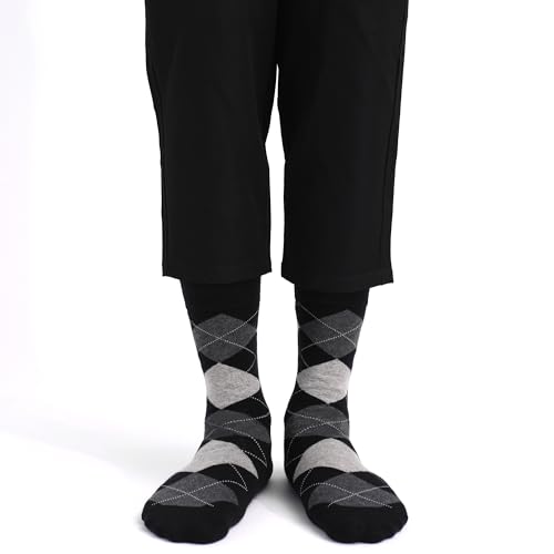 DRASEX Mens Dress Socks Assorted Patterned Lightweight Cotton Comfortable Breathable Classic Business Casual Crew Socks3