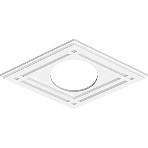 Image of Ekena Millwork CMP22X14DD-07000 Diamond Architectural Grade PVC Contemporary Urethane Ceiling Medallions 22 inchW x 14 5 /8 inchH x 7 inchID x 7 3 /4 inchC x 1 inchP