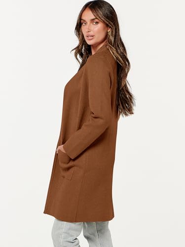 Image of ANRABESS Cardigan Sweater for Women Casual 2026 Fall Fashion Coat Long Sleeve Open Front Knit Coatigan Outwear
