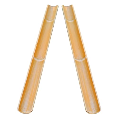 jojofuny Fontaines Décoratives Bambou 2 Pièces pour Aquarium et Bassin Extérieur Cascade en Bambou Naturel Tuyau 50 CM pour Jardin et Vivier à Poissons