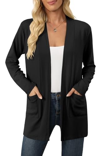 Women's Long Sleeve Cardigan Lightweight Casual Open Front Cardigans with Pockets2
