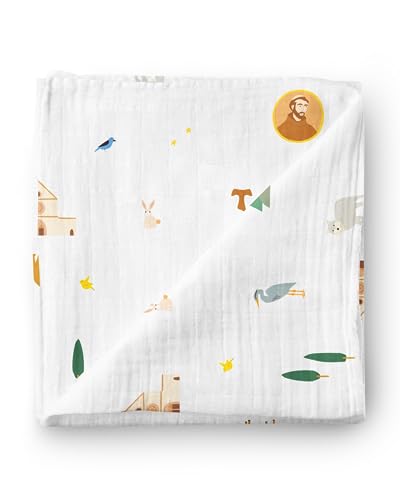 Image of Be A Heart Christian Catholic Baby Swaddle Receiving Blanket (St. Francis of Assisi)