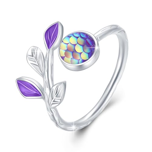 Bague sirène ajustable en argent 925, le cadeau de Saint-Valentin idéal pour elle