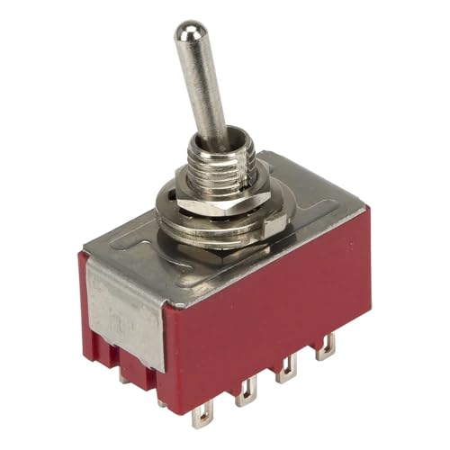 RZQUAL 5pcs/lot MTS-402 perforate Diameter 6 mm self-Lock 12 pin ON - ON 4PST 2 Positions Toggle Switch