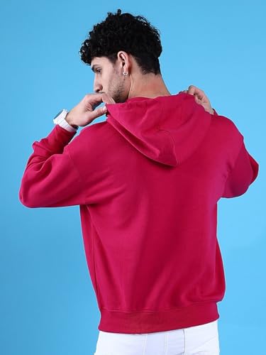 Image of The Indian Garage Co Men Regular Fit Solid Overhead Hooded Sweatshirt