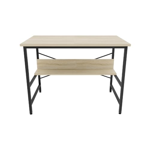FURLAY Ark Office Desk and Study Table | 1 Year Warranty | Metal and Century Engineered Wood Desk for Adults & Students (Classic Oak)