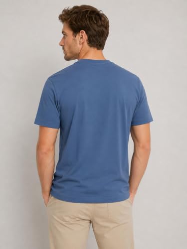 Image of BLUE FOG Summer Casual Wear Regular Fit Cotton Blend Half Sleeve Round Neck |T-Shirt for Men's(101)