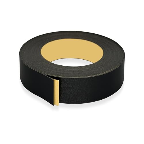 Image of Black PVC 2 inch x 50 ft Edge Banding Tape Peel Stick Adhesive Veneer Edging Trim Wood Laminate Cabinet Furniture Plywood Formica Shelf Countertop Table Repair Strip Band Roll