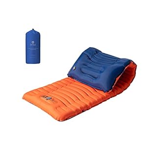 Easthills Outdoors Camping Sleeping Pad – 4.0 Inch Thick Ultralight Camping Mattress – Lightweight Self Inflating Sleeping Pad for Camping, Hiking, Backpacking Orange/Blue
