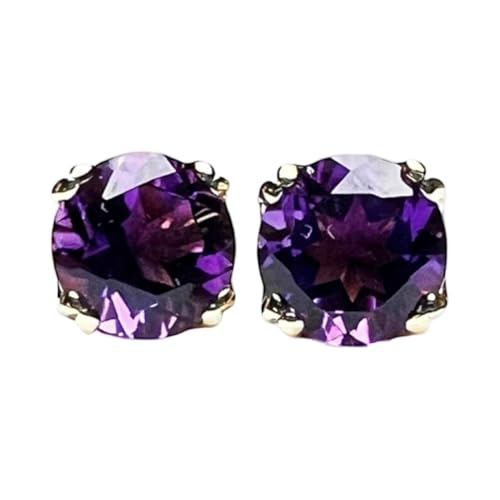Puces d'oreilles améthyste naturelle et argent 925 d'une brillance d'exception