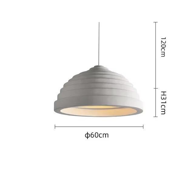 Generico Lampadari, Lampada a sospensione da ristorante in stile terrazzato Tavolo pranzo creativo Crema Negozio Illuminazione Decor Lampadario in resina(D60CM,White Light)